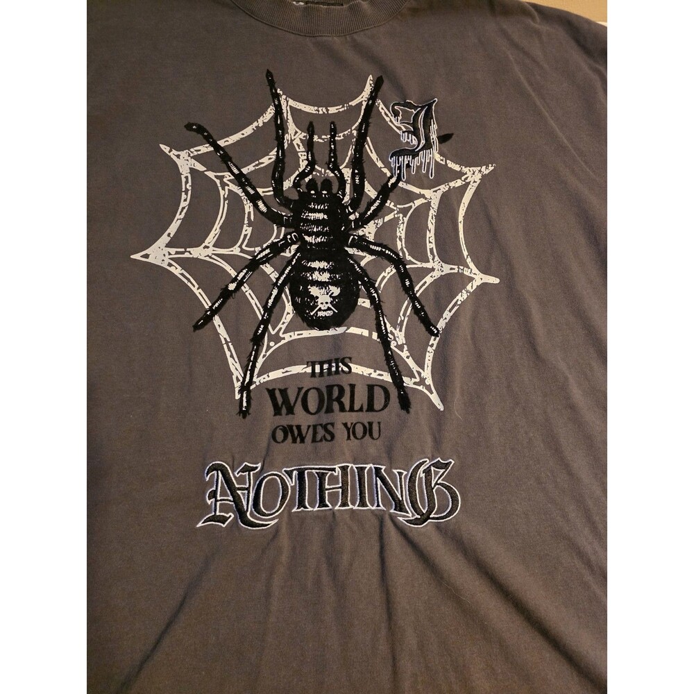Juren Graphic T-Shirt 3XL Black Hip Hop  Streetwear Spider Double Sided S Sleeve